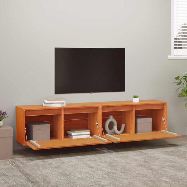 vidaXL Omarica na steni s polico 2 pcs Voskast rjav 80 x 30 x 35 cm