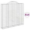 vidaXL Obokane gabion ko&scaron;are 14 kosa 200x30x180/200cm pocinkano železo