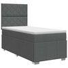 vidaXL Postelja boxspring z vzmetnico Temno siva Enojno Blago