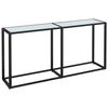 vidaXL Konzolna mizica beli marmor 160x35x75,5 cm kaljeno steklo