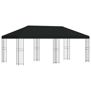 vidaXL Vrtna paviljon 6 x 3 m Črna Poliester in jeklo 190 gsm