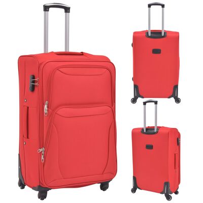vidaXL 3 delni komplet mehkih potovalnih kovčkov rdeče barve