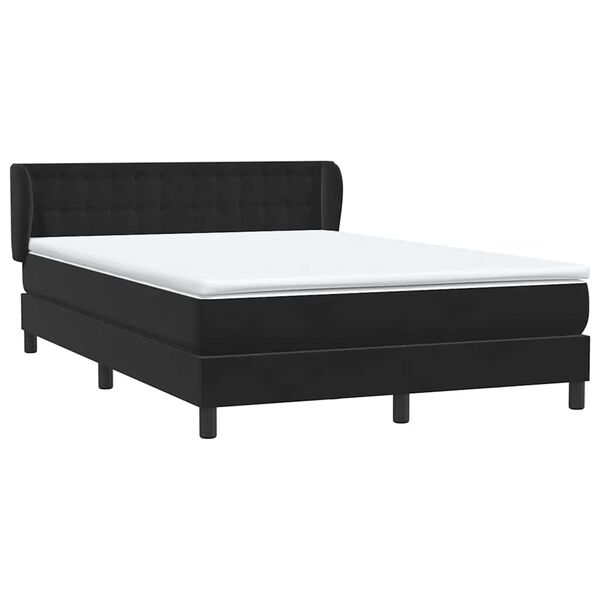 vidaXL Box spring postelja z vzmetnico črna 160x210 cm žamet