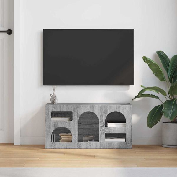 vidaXL TV omarica Siva Sonoma 80 x 35 x 40 cm Konstruiran les