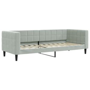 vidaXL Raztegljiva postelja svetlo siva 80x200 cm žamet