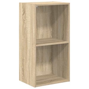 vidaXL Knjižna omara 2-nadstropna sonoma hrast 40x30x76,5cm iverna pl.