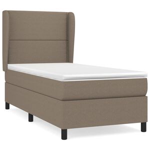 vidaXL Box spring postelja z vzmetnico taupe 90x190 cm blago