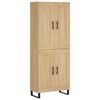 vidaXL Visoka komoda sonoma hrast 69,5x34x180 cm inženirski les