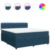 vidaXL Box spring postelja z vzmetnico modra 200x200 cm žamet