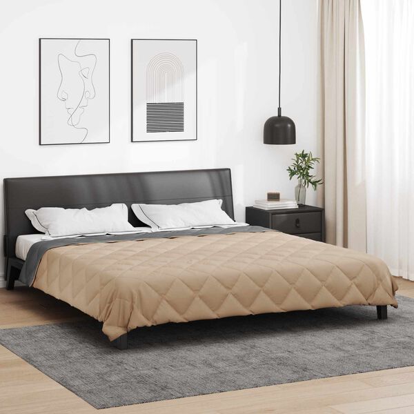 vidaXL Poletna odeja Antracita in taupe 240 x 260 cm Mikrovlakna