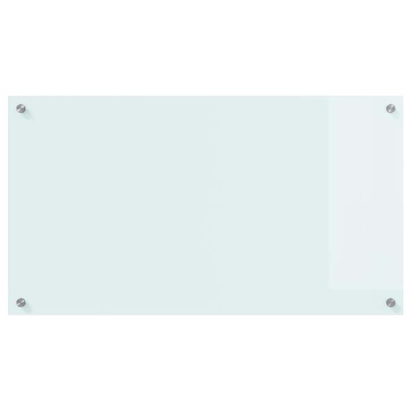vidaXL Zaščita za kuhinjo Bela 90 x 50 cm kaljeno steklo