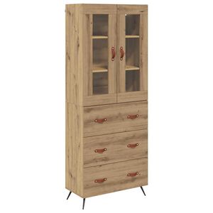 vidaXL Visoka omara z policami 2 kos Umetni hrast 69,5 x 34 x 180 cm