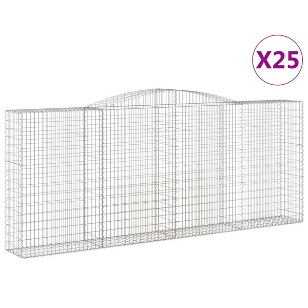 vidaXL Obokane gabion ko&scaron;are 25kosov 400x50x160/180cm pocinkano železo