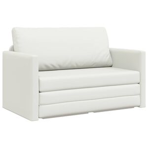 vidaXL Sofa postelja 110cm Bela Umetno usnje