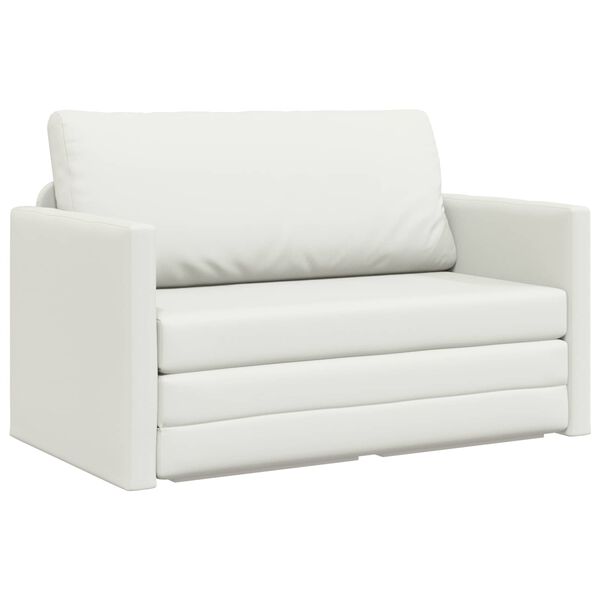 vidaXL Sofa postelja 110cm Bela Umetno usnje