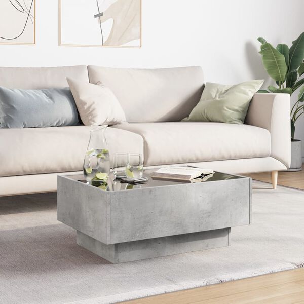 vidaXL Klubska mizica LED betonsko siva 70x50x30 cm inženirski les