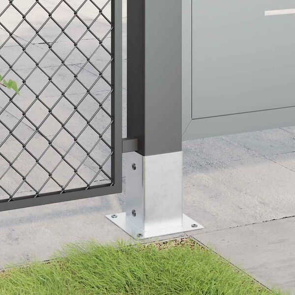 vidaXL Podstavki za stebre kvadratni 4 kosi srebrni 81x81 mm