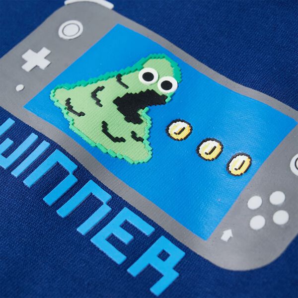 Otroški pulover s kapuco temno moder 116