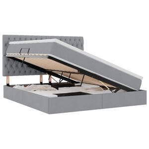 vidaXL Postelja z dodatnim prostorom za shranjevanje in LED osvetlitvijo