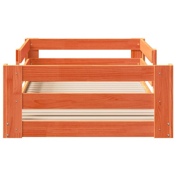 vidaXL Posteljni okvir brez vzmetnice vo&scaron;čeno rjav 90x190 cm borovina