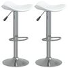 vidaXL Barski stolček 2 kosa belo kromirano jeklo in umetno usnje
