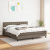 vidaXL Box spring postelja z vzmetnico taupe 180x200 cm blago
