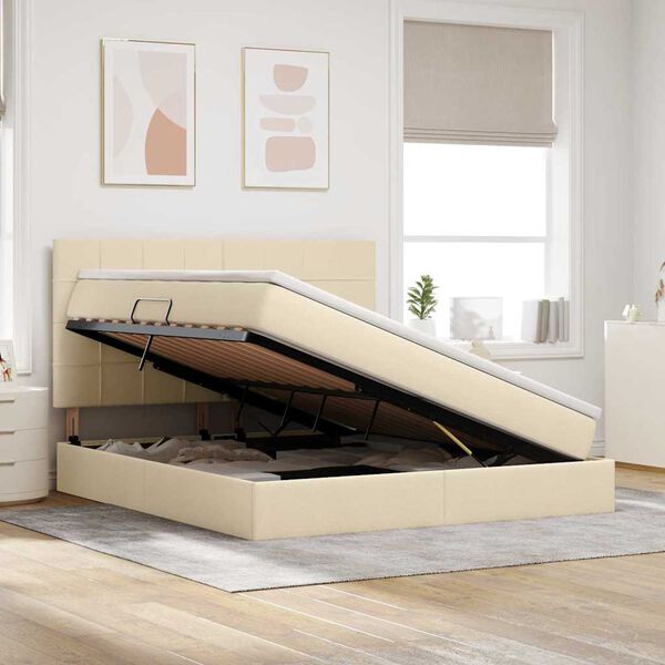 vidaXL Postelja z dodatnim prostorom za shranjevanje in vzmetnico