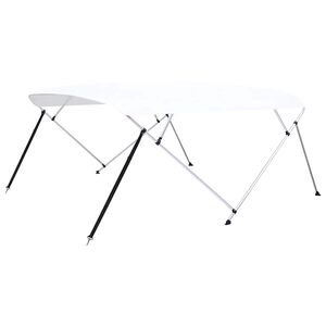 vidaXL Bimini tenda s 4 loki bela 243x(230-244)x137 cm