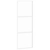 vidaXL Drsna vrata bela 76x205 cm kaljeno steklo in aluminij