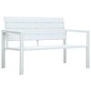 vidaXL Vrtna klop 120 cm HDPE bela videz lesa