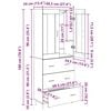 vidaXL Visok predalnik s predalom 2 pcs Črna Orehovina Konstruiran les