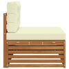vidaXL Zunanji konec kavča z blazino Naravna 115 x 83 x 73 cm