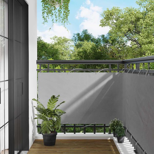 vidaXL Balconska mreža Svetlo siva 100 x 400 cm Oxford tkanina