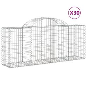 vidaXL Obokane gabion ko&scaron;are 30 kosov 200x50x80/100 cm cinkano železo