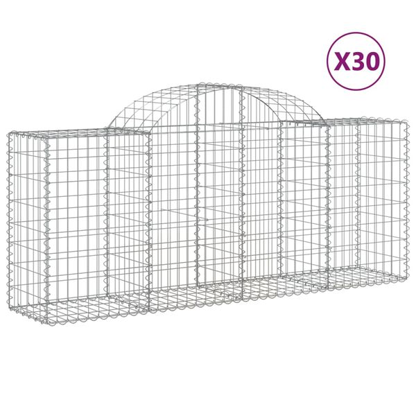 vidaXL Obokane gabion ko&scaron;are 30 kosov 200x50x80/100 cm cinkano železo