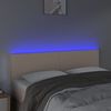 vidaXL LED posteljno vzglavje kapučino 144x5x78/88 cm umetno usnje