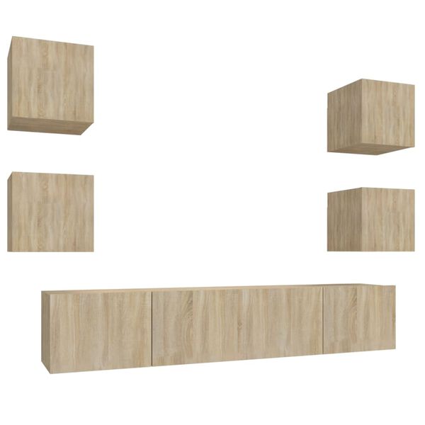 vidaXL Komplet TV omaric 6-delni sonoma hrast inženirski les