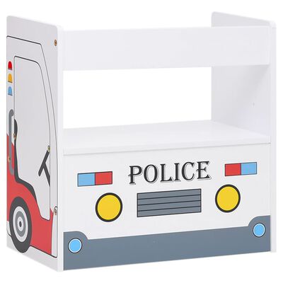 vidaXL 3-delni komplet otroške mize in stolov policijski avto MDF