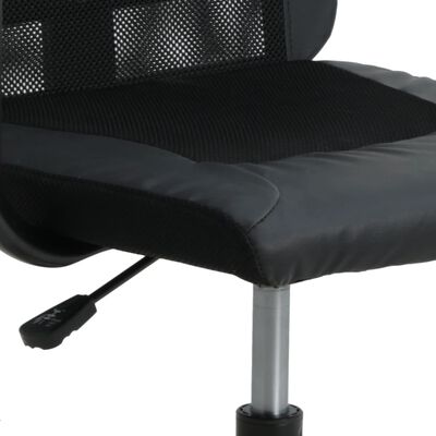 vidaXL Pisarniški stol nastavljiv po višini črno blago in umetno usnje