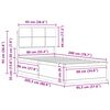 vidaXL Posteljni okvir z oblazinjenim vzglavjem Taupe 90 x 200 cm