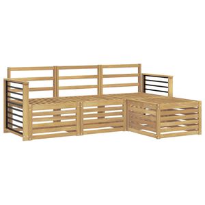 vidaXL Zunanja garnitura za sedenje 4 pcs Bela Masiven les akacije