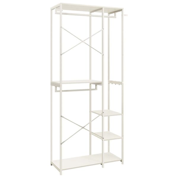 vidaXL Garderobna omara bela 90x40x213 cm kovina in iverna plo&scaron;ča