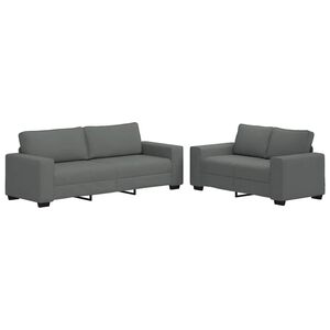 vidaXL 2-delni komplet sedežne garniture z blazinami temno sivo blago