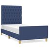 vidaXL Posteljni okvir brez vzmetnice modra 90x190 cm tkanina