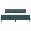 vidaXL LED Box Spring Postelja Temno zelena 200 x 200 cm Žamet