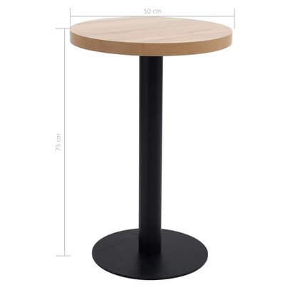 vidaXL Bistro miza svetlo rjava 50 cm mediapan