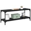 vidaXL TV omarica Črna Orehovina 100x33x41cm Inženirski les in železo