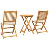 vidaXL Vrtnik Bistro Set 3 pcs Rjava Trden akacijev les