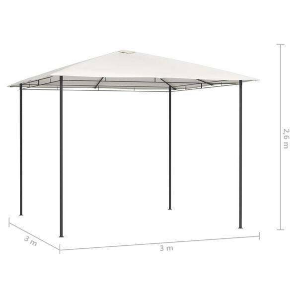 vidaXL Paviljon 3x3x2,6 m krem 160 g/m²