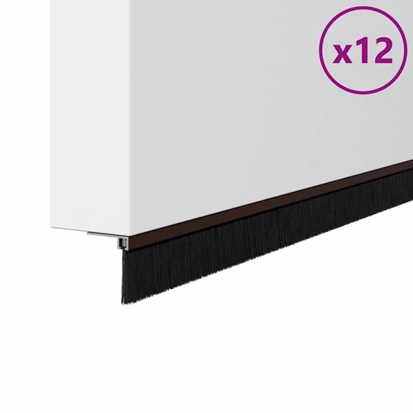 vidaXL Skrbniki za vrata z vijaki 12 pcs Rjava 100 cm